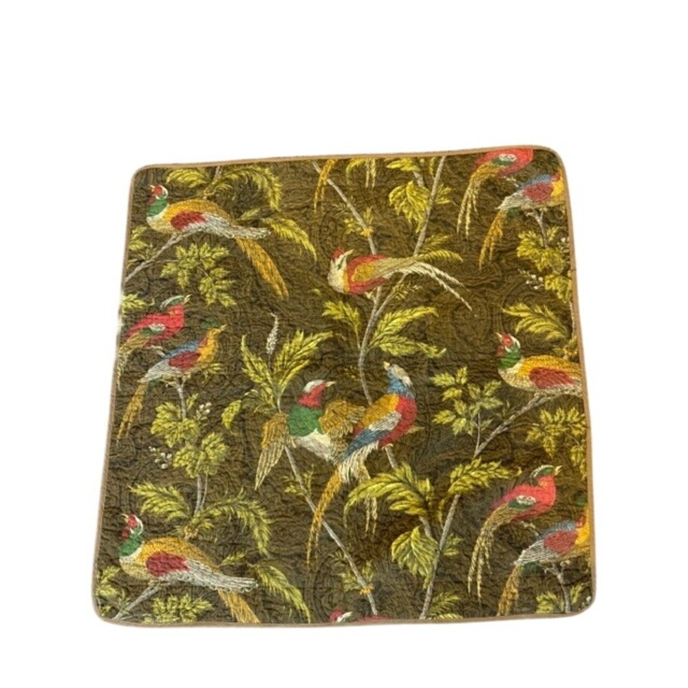 Noble Excellence Pheasant Hunt Botanical Euro Sham 26x26 Quilted Cotton